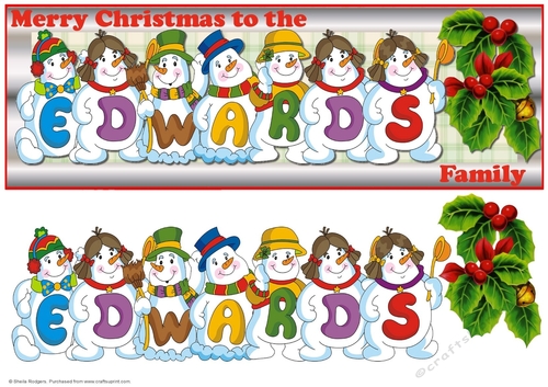 SNOWMEN SURNAME - EDWARDS