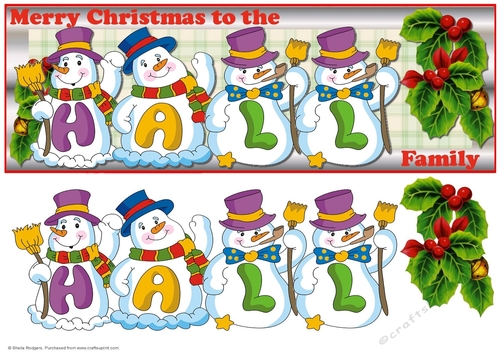SNOWMEN SURNAME - HALL
