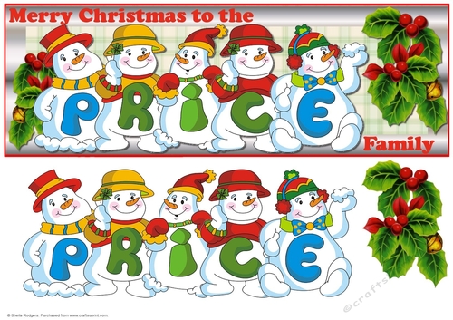 SNOWMEN SURNAME - PRICE