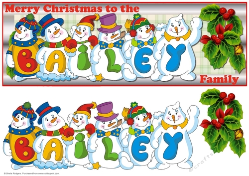 SNOWMEN SURNAME - BAILEY