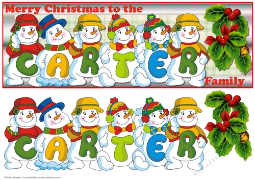 SNOWMEN SURNAME - CARTER