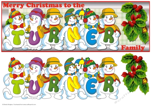 SNOWMEN SURNAME - TURNER