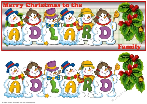 SNOWMEN SURNAME - ADLARD