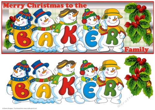 SNOWMEN SURNAME - BAKER