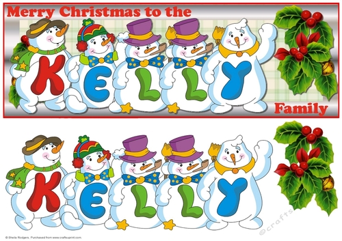 SNOWMEN SURNAME - KELLY