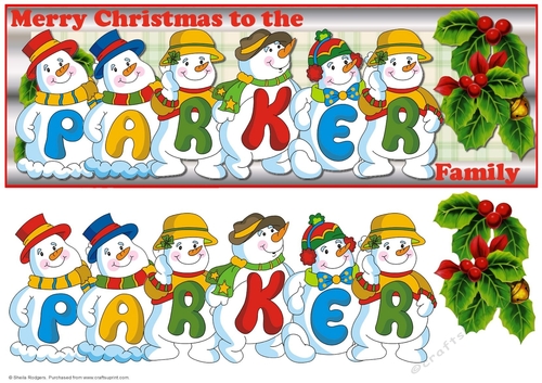 SNOWMEN SURNAME - PARKER