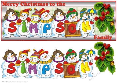 SNOWMEN SURNAME - SIMPSON