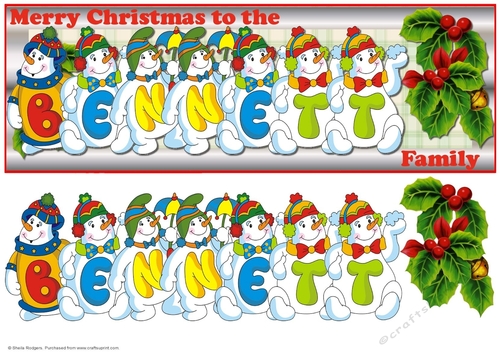 SNOWMEN SURNAME - BENNETT