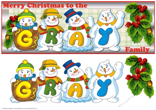SNOWMEN SURNAME - GRAY