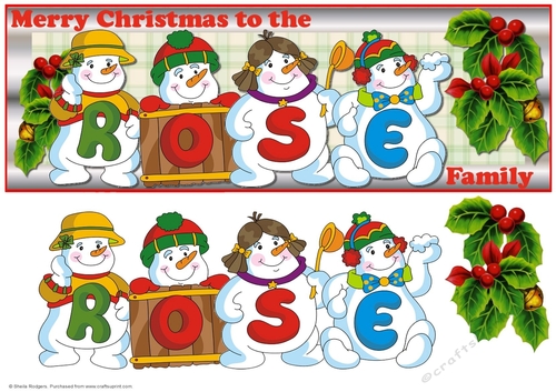 SNOWMEN SURNAME - ROSE