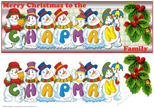 SNOWMEN SURNAME - CHAPMAN