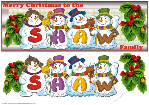 SNOWMEN SURNAME - SHAW