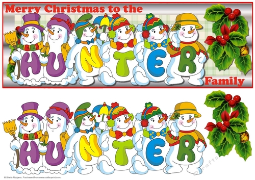 SNOWMEN SURNAME - HUNTER