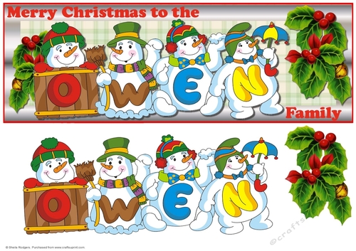 SNOWMEN SURNAME - OWEN