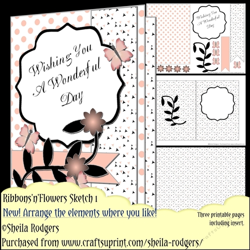 RibbonsnFlowers Sketch 1