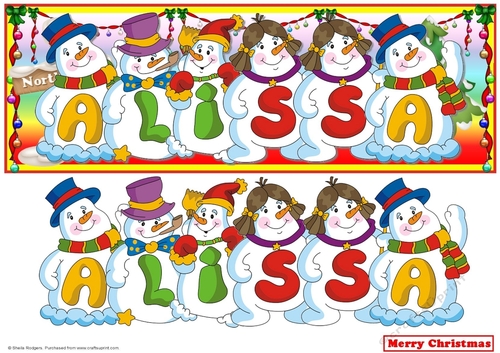 SNOWMEN NAMES LARGE DL - ALISSA