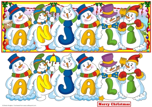 SNOWMEN NAMES LARGE DL - ANJALI