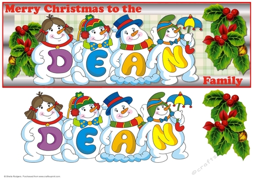 SNOWMEN SURNAME - DEAN