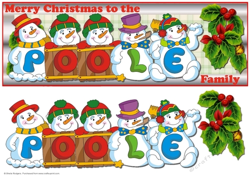 SNOWMEN SURNAME - POOLE