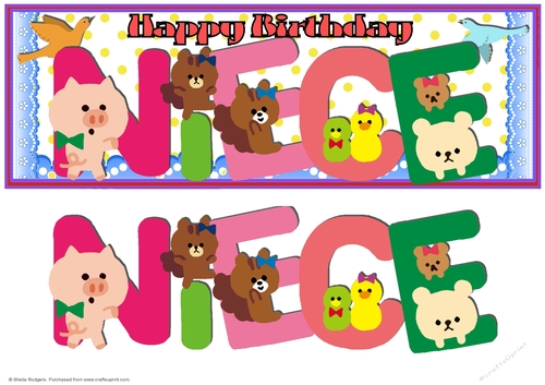 ANIMAL LETTERS - NIECE