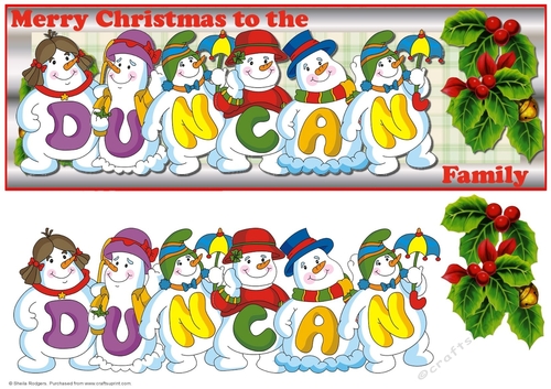 SNOWMEN SURNAME - DUNCAN