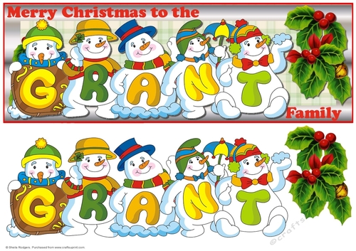 SNOWMEN SURNAME - GRANT