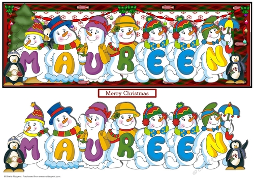 SNOWMEN NAMES LARGE DL - MAUREEN