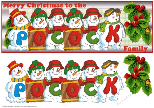 SNOWMEN SURNAME - POCOCK