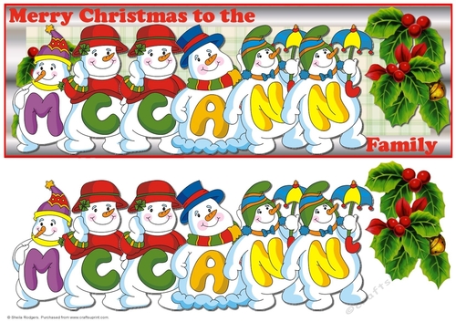 SNOWMEN SURNAME - MCCANN
