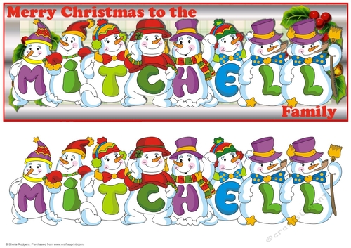 SNOWMEN SURNAME - MITCHELL