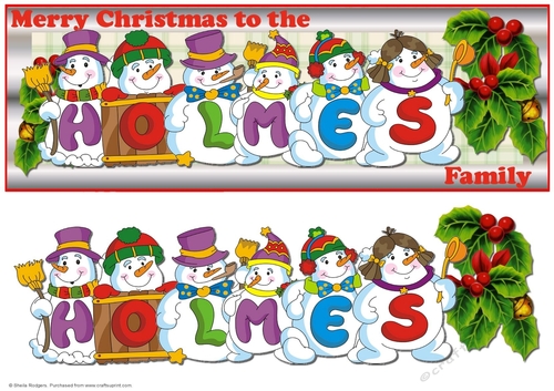 SNOWMEN SURNAME - HOLMES