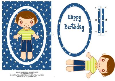 Boy in Blue Jeans Spinner Card