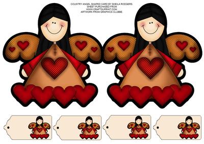 Country Angel Shaped Card