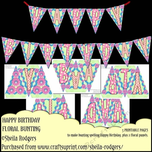 Happy Birthday Floral Bunting
