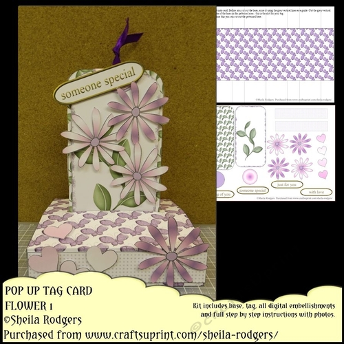 Pop Up Tag Card - Flower 1