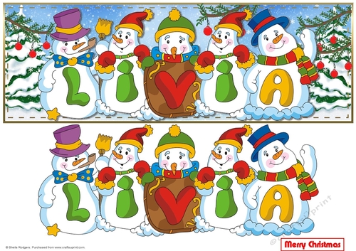 SNOWMEN NAMES LARGE DL - LIVIA