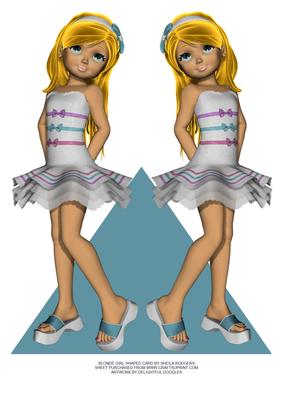 Blonde Girl Shaped Card
