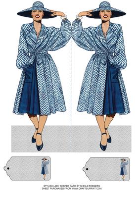 Stylish Lady Shaped Card