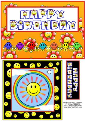 Smiley Birthday Toppers