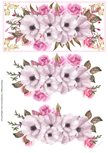 Mixed Pink Roses on DL Topper