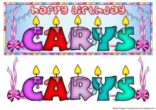 BIRTHDAY CANDLES NAMES - CARYS