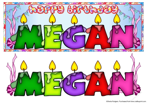 BIRTHDAY CANDLES NAMES - MEGAN