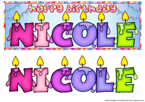 BIRTHDAY CANDLES NAMES - NICOLE