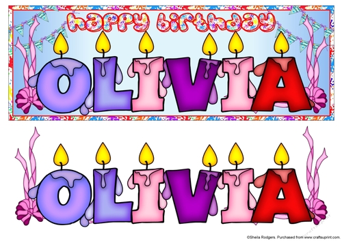 BIRTHDAY CANDLES NAMES - OLIVIA
