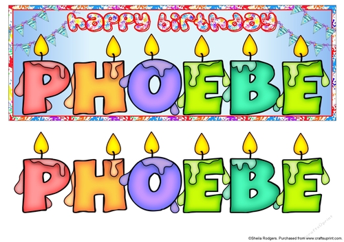 BIRTHDAY CANDLES NAMES - PHOEBE