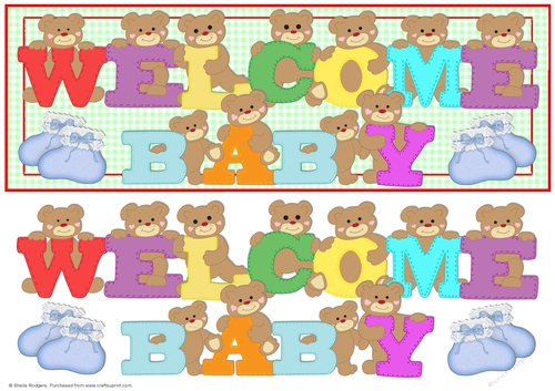 BEAR ALPHABET - WELCOME BABY BOY