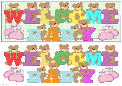 BEAR ALPHABET - WELCOME BABY GIRL