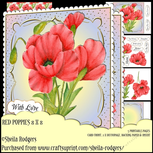 Red Poppies 8 x 8