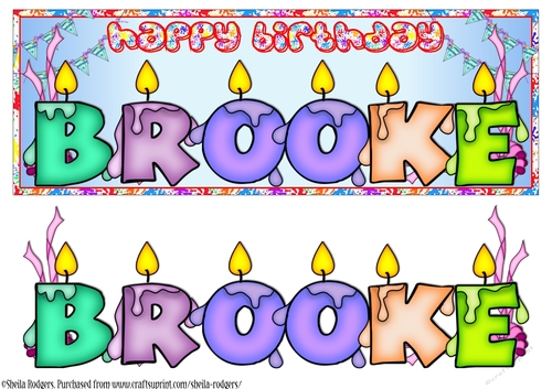 BIRTHDAY CANDLES NAMES - BROOKE
