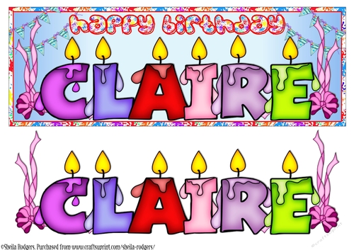BIRTHDAY CANDLES NAMES - CLAIRE